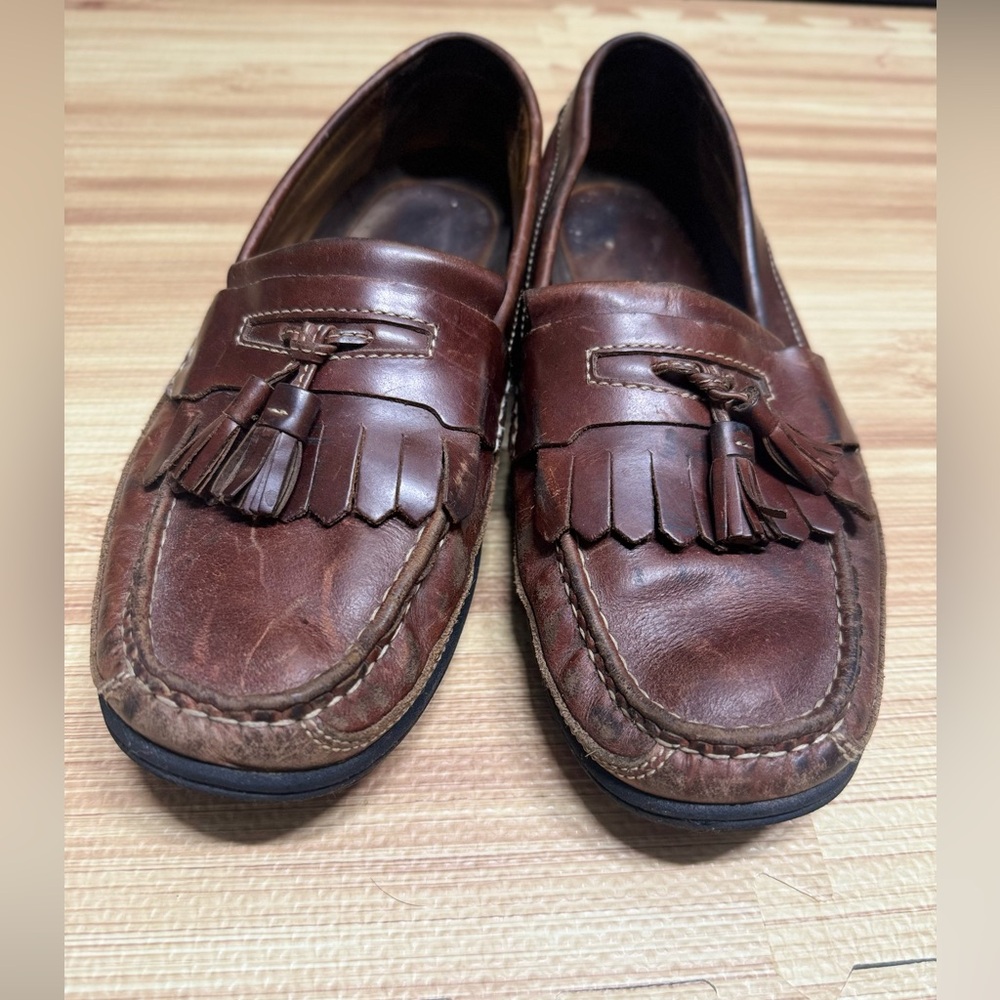 Johnston & Murphy | Men’s Tassel Dark Brown Leather Loafers | Size 9.5